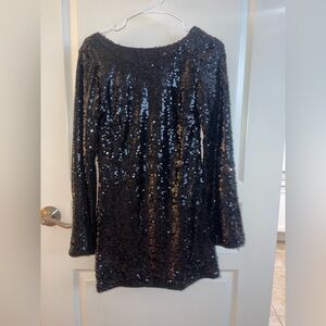 Kaii Black Sequin Backless Dress
